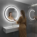 LED vannitoapeegel ümmargune seinale kinnitatav 80 cm 3 värvi puutelüliti heleduse reguleerimine