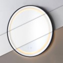 LED vannitoapeegel ümmargune seinale kinnitatav 80 cm 3 värvi puutelüliti heleduse reguleerimine