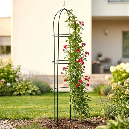 Aia pergola obelisk, metall, roheline, 36x36x194 cm