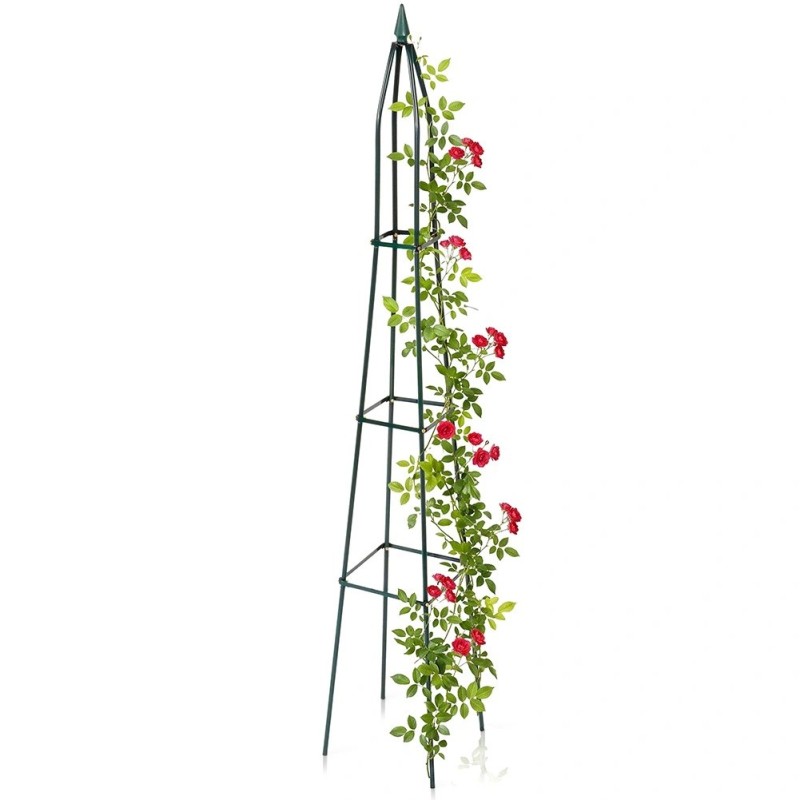 Aia pergola obelisk, metall, roheline, 33x32x190 cm