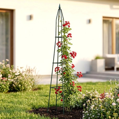 Aia pergola obelisk, metall, roheline, 33x32x190 cm