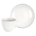 Valged portselanist tassid ja alustassid DECORA 200 ml, 2 tk.