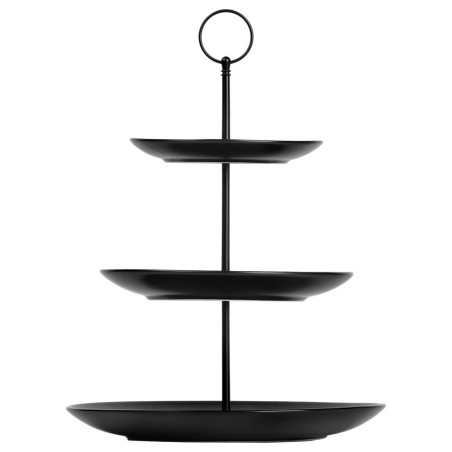 Portselanist vaagen, must, 3-korruseline, 34 cm