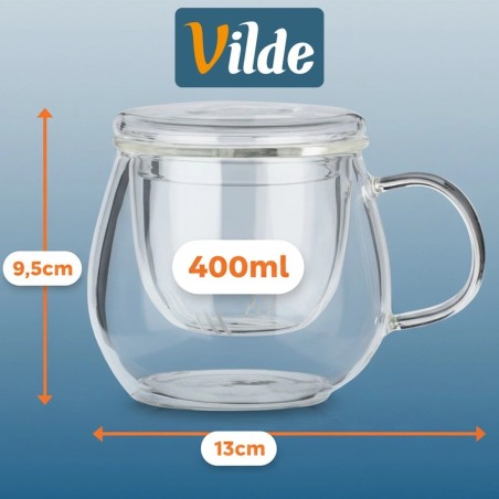 Klaaskruus infuusori ja kaanega, 400 ml