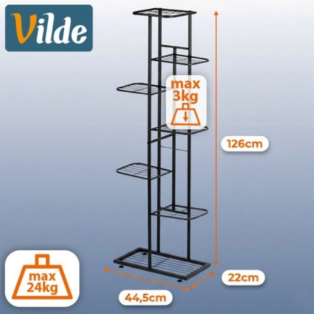Must metallist lillealus, 7-korruseline, 126 cm | FreshDesign.ee