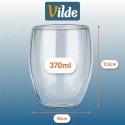 Topeltseinaga termoklaasid kohvi ja tee jaoks 370 ml 2 tk.