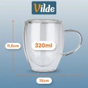 Topeltseinaga termoklaasid kohvi ja tee jaoks 320 ml 2 tk.