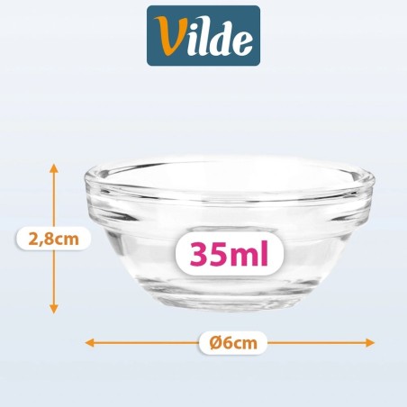 Dipikastmekausid, klaas, 6 cm, 35 ml, 6 tk.