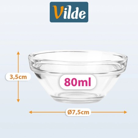 Dipikastmekausid, klaas, 7,5 cm, 80 ml, 6 tk.