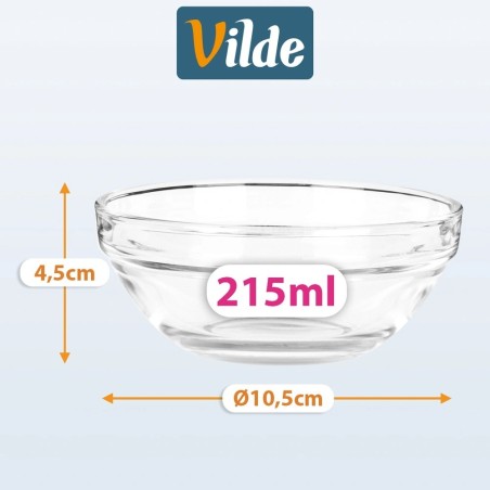 Klaaskausid 10,5 cm, 215 ml, 6 tk.