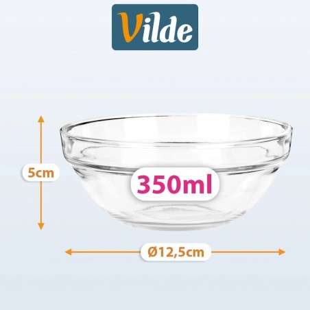 Klaaskausid 12,5 cm, 350 ml, 6 tk.