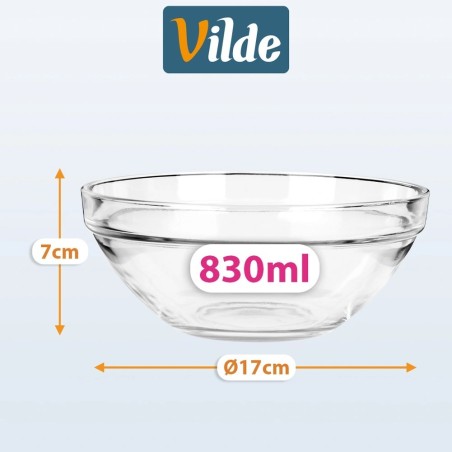 Klaaskausid 17 cm, 830 ml, 6 tk.