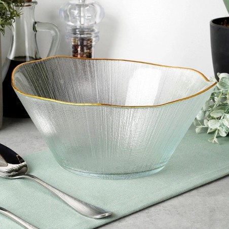 Kuldsest klaasist salatikauss 21 cm, 1, 2 liitrit