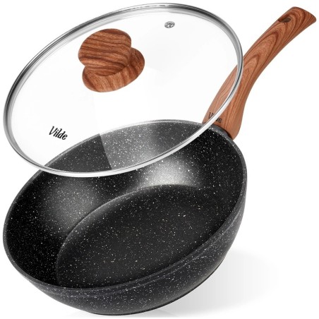 Graniidist klaasist kaanega pann GRANITICA WOOD 24 cm, 2, 2 liitrit
