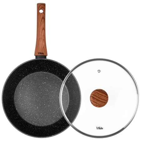 Graniidist klaasist kaanega pann GRANITICA WOOD 24 cm, 2, 2 liitrit