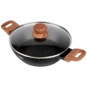 Klaaskaanega sügav graniidist pann GRANITICA WOOD 24 cm, 2, 2 liitrit