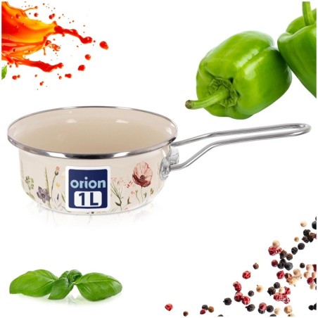 Kreemjas emailitud pott MAKI 16 cm, 950 ml