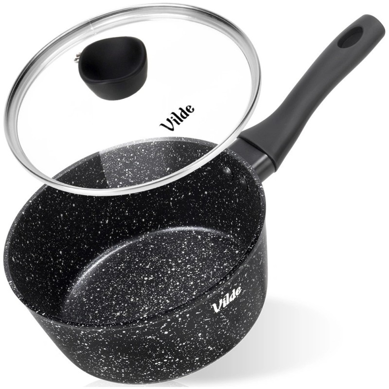 Klaaskaanega graniidist kastrul GRANITICA 16 cm, 1, 1 liitrit
