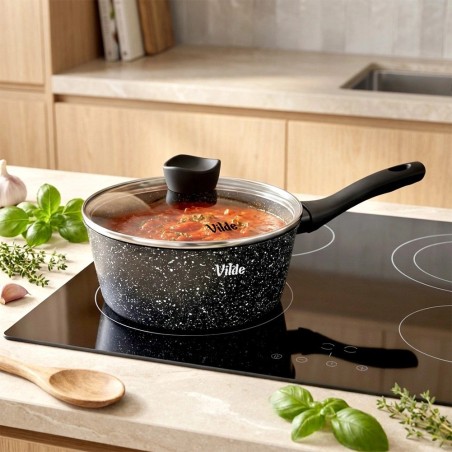 Klaaskaanega graniidist kastrul GRANITICA 16 cm, 1, 1 liitrit