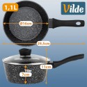 Klaaskaanega graniidist kastrul GRANITICA 16 cm, 1, 1 liitrit