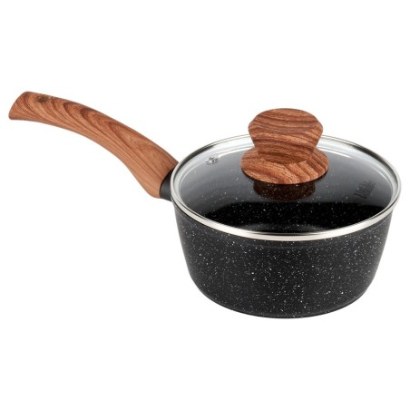 Klaaskaanega graniidist kastrul GRANITICA WOOD 16 cm, 1, 2 liitrit