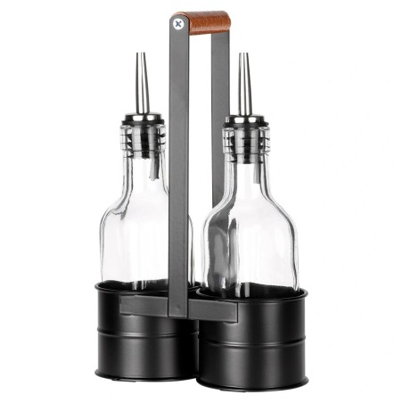 Klaaspudelid oliiviõli ja äädika jaoks aluses, 2x150 ml, 3 tk.