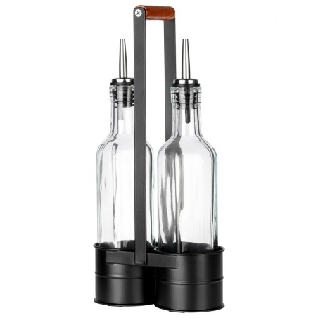 Klaaspudelid oliiviõli ja äädika jaoks aluses, 2x250 ml, 3 tk.