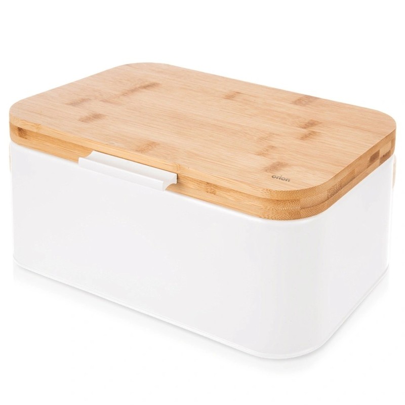 Valgest metallist leivakast WHITELINE 30x19,5x14,5 cm
