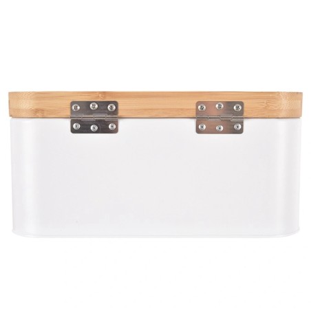 Valgest metallist leivakast WHITELINE 30x19,5x14,5 cm