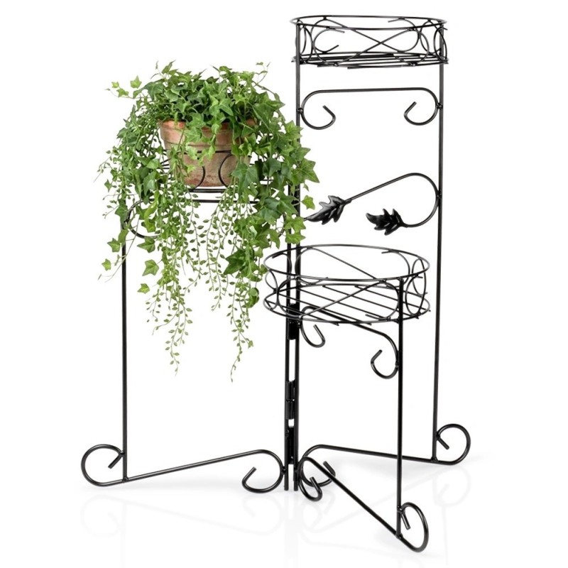 Must metallist lillealus, 3-korruseline, 66 cm