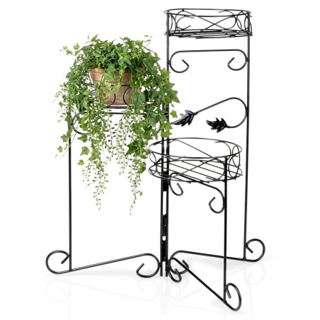 Must metallist lillealus, 3-korruseline, 66 cm