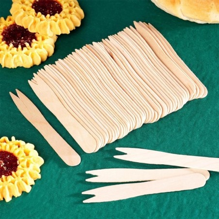 Puidust friikartulite suupistekahvlid 8,5 cm 50 tk.