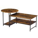 2-ühes Vintage Rustic puidust diivanilauakomplekt 123x60x51cm