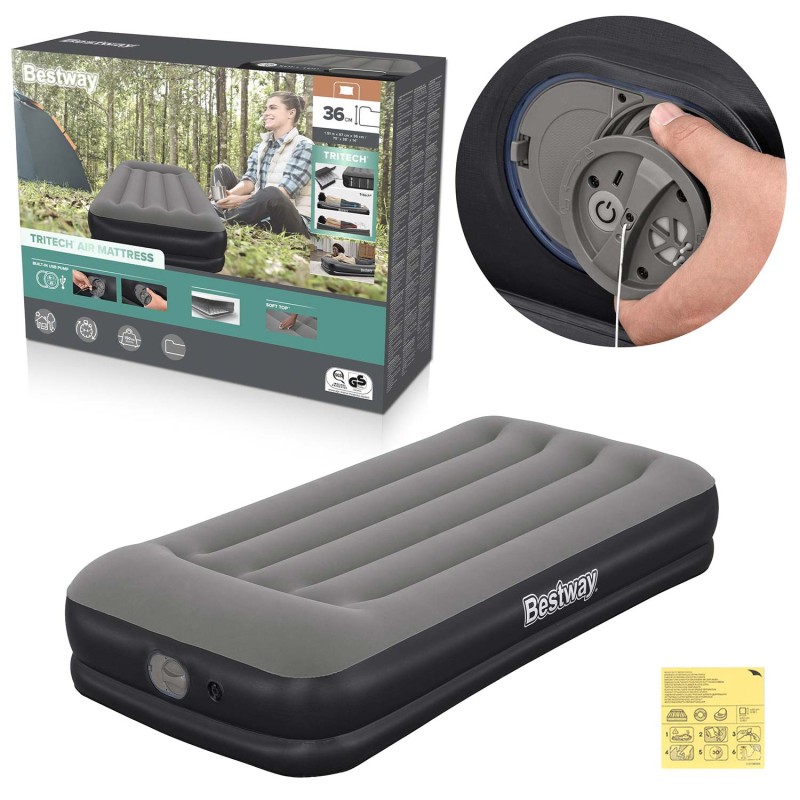 Täispuhutav madrats 191x97x36 cm sisseehitatud elektripumbaga Bestway 671BT