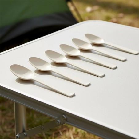 Kreemjas plastikust laualusikad SANDY 6 tk.