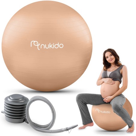 Raseduse aeroobikapall 65 cm beež