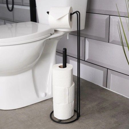 Metallist tualettpaberi alus, must, 54 cm