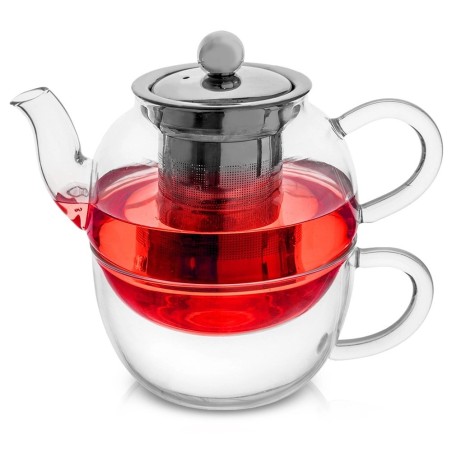 Klaasist teekann koos teetassiga infuseriga 300+350 ml 2 tk.