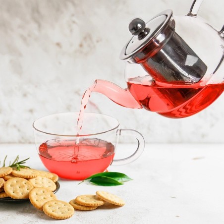 Klaasist teekann koos teetassiga infuseriga 300+350 ml 2 tk.