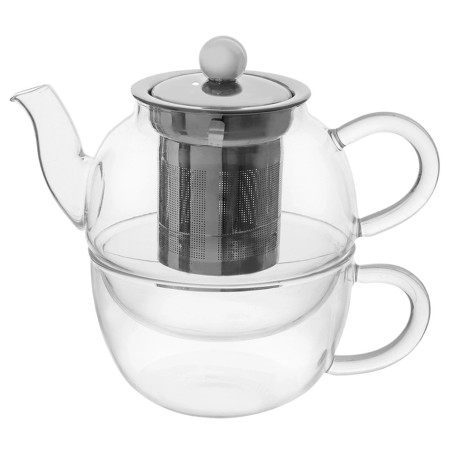 Klaasist teekann koos teetassiga infuseriga 300+350 ml 2 tk.