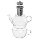 Klaasist teekann koos teetassiga infuseriga 300+350 ml 2 tk.