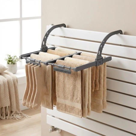 Hall metallist pesukuivati ​​radiaatoril, pikendatav, 32,5-60x35 cm