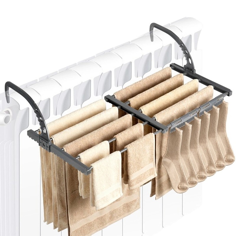 Hall metallist pesukuivati ​​radiaatoril, pikendatav, 45-83x35 cm