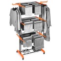 Must vertikaalne metallist pesukuivati ​​XXL ratastel, 73x170 cm