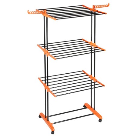 Must vertikaalne metallist pesukuivati ​​XXL ratastel, 73x170 cm