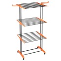 Must vertikaalne metallist pesukuivati ​​XXL ratastel, 73x170 cm