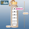Klaasist veepudel silikoonkaanega, beež, 600 ml