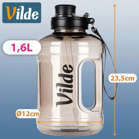 Veepudel must 1, 6 liitrit