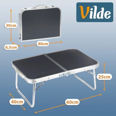 Kokkupandav metallist turismilaud, grafiit, 60x40x25 cm