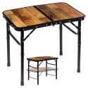 Kokkupandav alumiiniumist turismilaud 2in1 60x40x25,5/51,5 cm